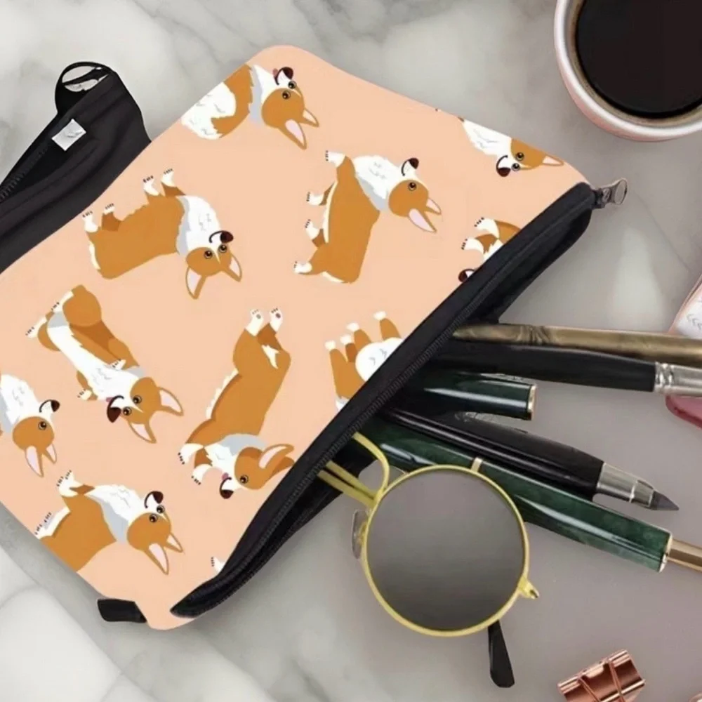 Cute Corgi and Totoro Kids Pouch Bundle, Pencil Case or Cosmetic Makeup bag